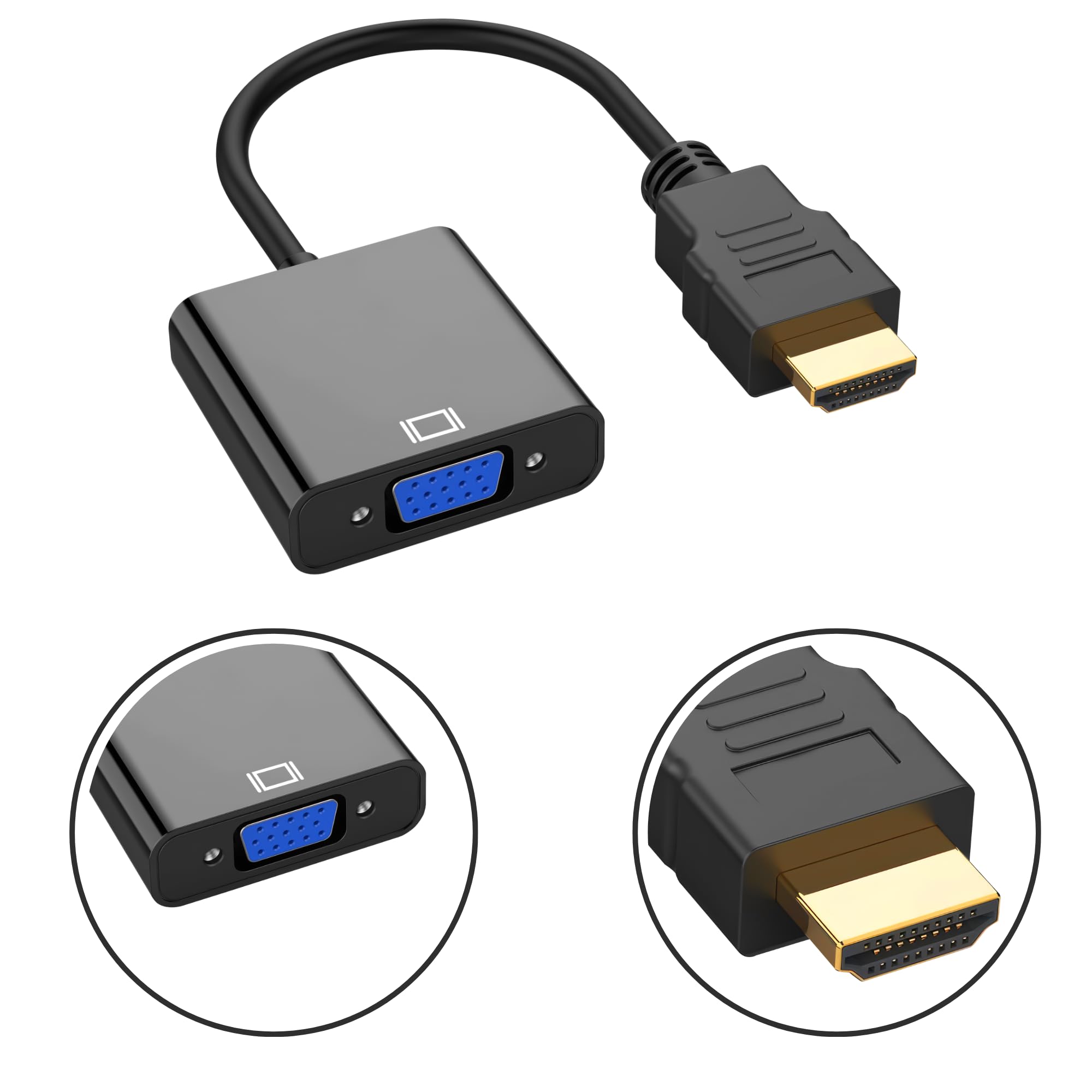 PHONILLICO Adaptateur HDMI vers VGA 15cm pour TV