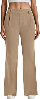 Womens Dress Straight Leg Pants Stretchy Work Trousers