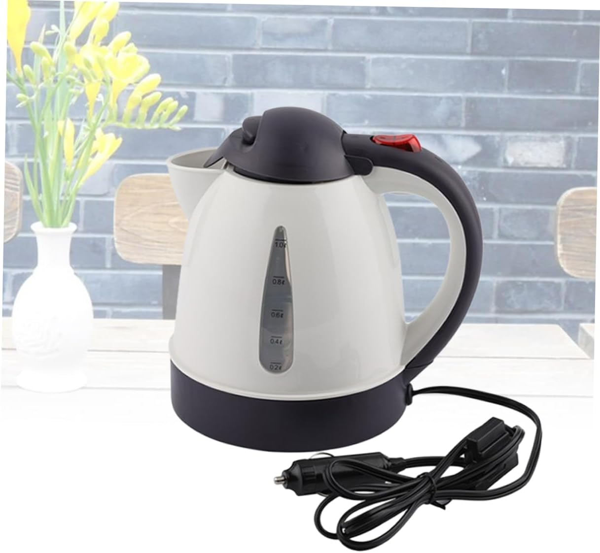 Garneck 12v 150w Fast Boil Electric Kettle Car Tea Heater Auto Shut-off Stainless Steel Interior Safe and Healthy