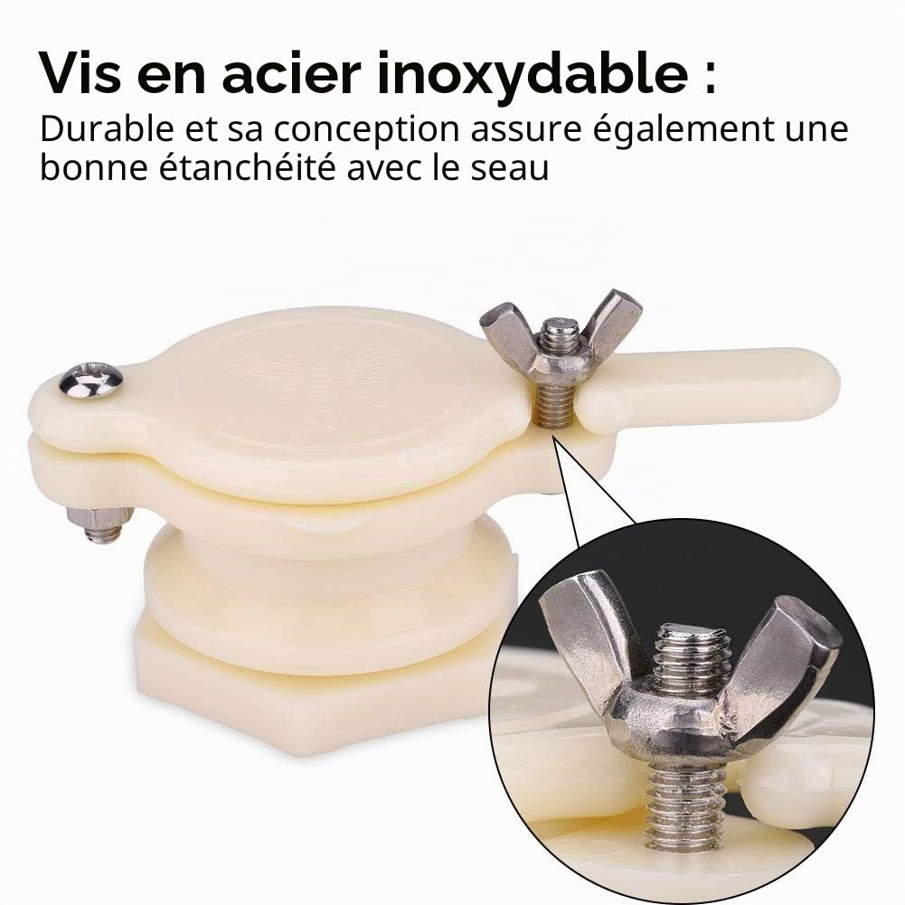 Robinet à Guillotine De Miel d'abeille,Robinet à Guillotine D'embouteillage en Nylon De Miel pour L'apiculture,Extracteur De Miel,Robinet De Miel pour Extracteur, Réservoir De Miel Ou Seau D'embout