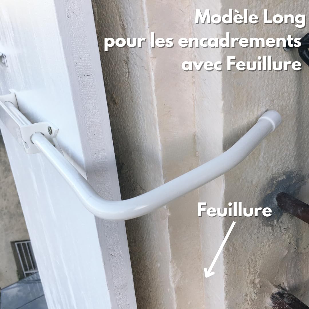 Bloque Volet Droit Noir Grand Modèle avec Poignée | Arrêt de volet, Spécial feuillure, Gond déporté, Vue de l'intérieur