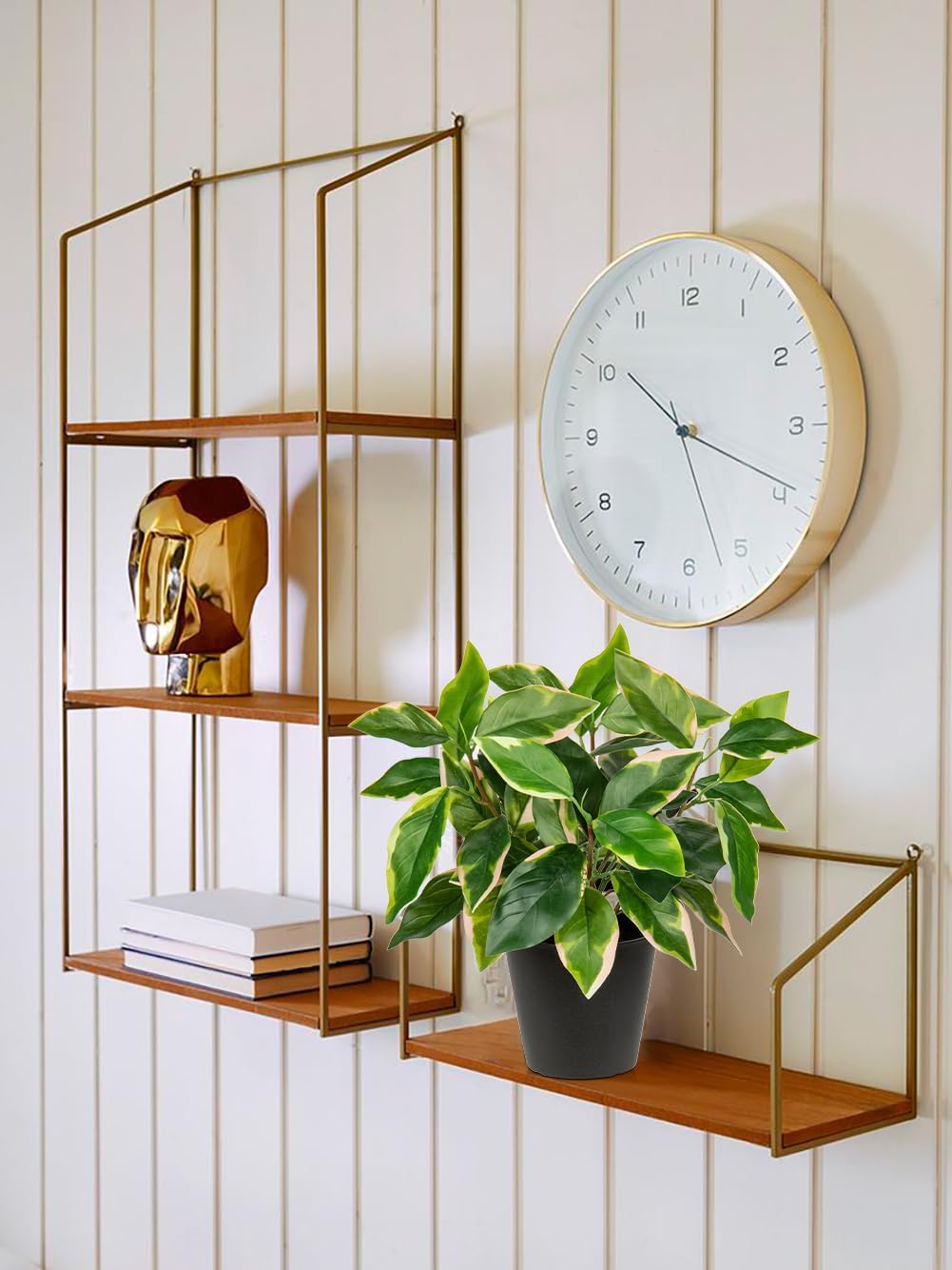 Oairse Artificial Plants Indoor Small Fake Plants in Pots Faux Pothos N‘ Joy Potted Plant Fake Indoor Plants with Black Pots for Bathroom Living Room Office Desk Shelves - Image 4