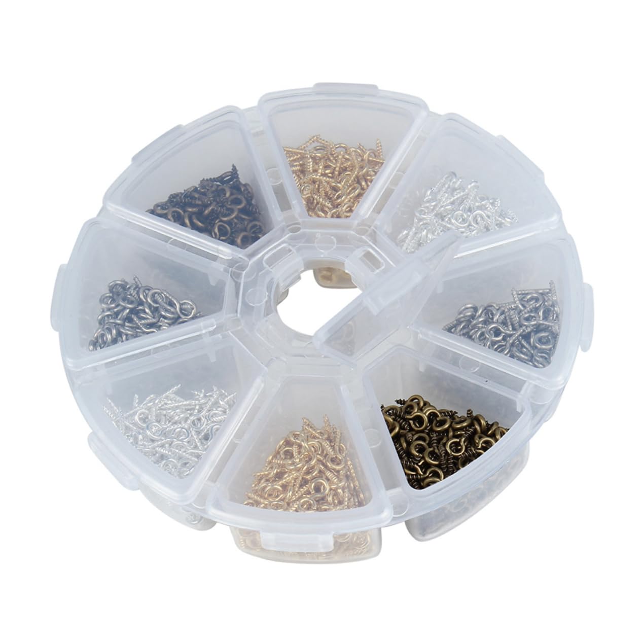 DOITOOL Jewelry Making Findings Screw Eye Pin Peg Self Tapping Screw Hooks Ring 4x10mm 800/pkg