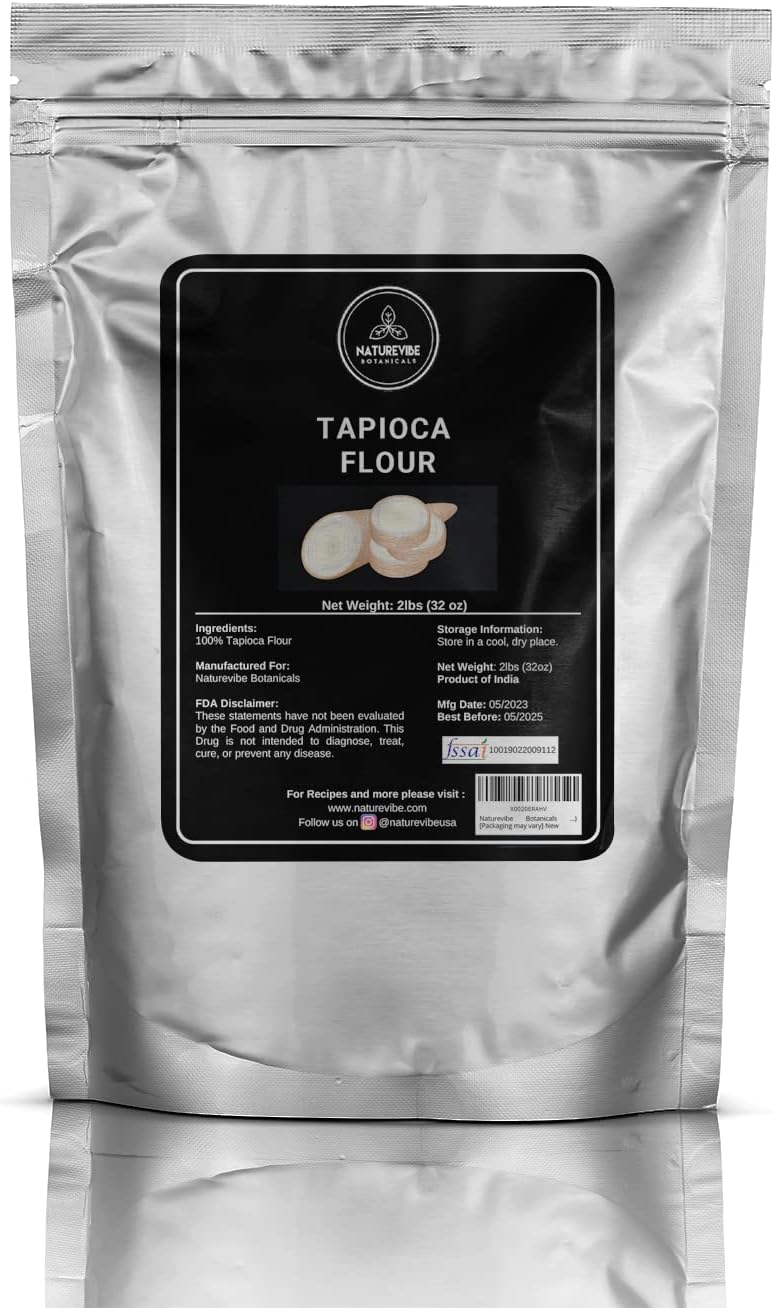 Naturevibe Botanicals Tapioca Flour, 2lbs | Used for Cooking (32ounces) [Packaging may vary]