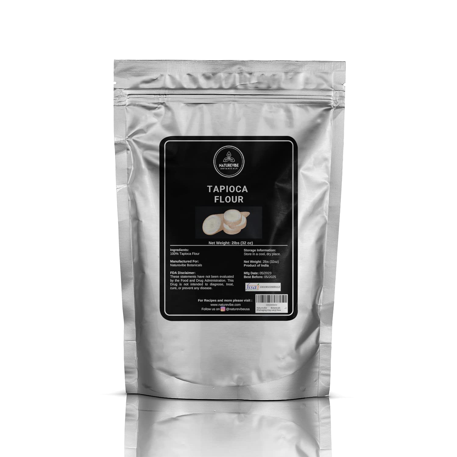 Naturevibe Botanicals Tapioca Flour 2lb Premium Quality | Used for Baking and as Thickener