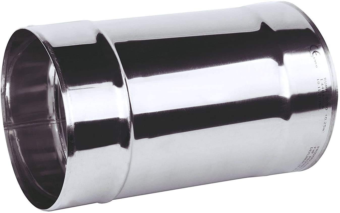 Armar Trading Ltd Silver Stainless Steel Chimney Flue Liner 160Mm / Length - 250Mm / Round Rigid Stove Pipe Ducting Tube (Ø-160Mm)