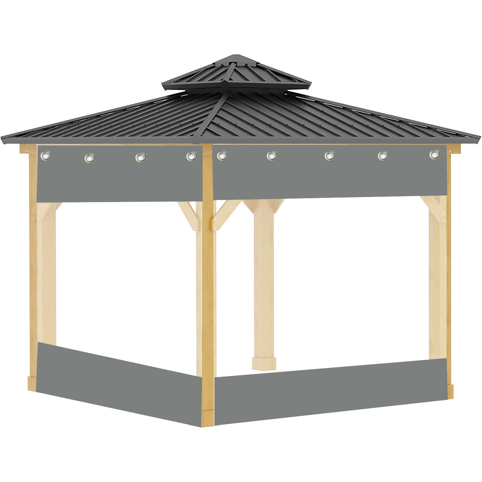 Rideaux de bâche d'extérieur en PVC transparent imperméable avec œillets