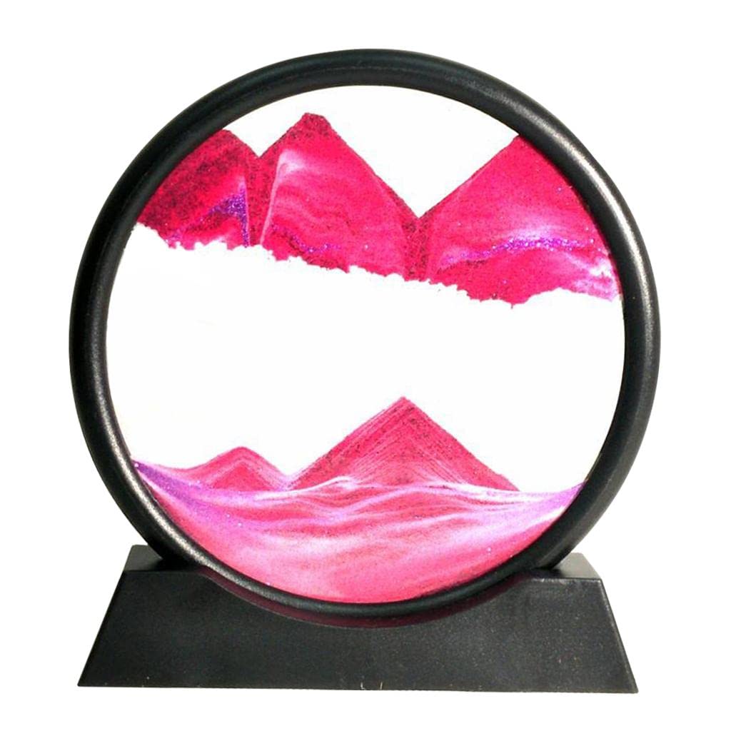 Paowsietiviity Moving Sands Art Picture 3D Dynamic Deep Sea Sand-scape 30,5 cm Rose Red, 30,5 cm