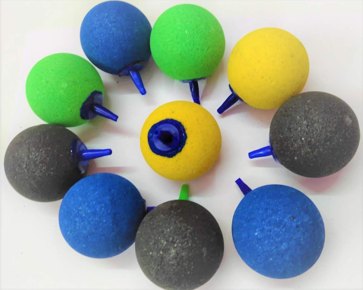 Acro Aquarium Multi Colored 1.5" Ball Shaped Air Stone | Bubble Diffuser Air Stones | 15 cm Diameter | Pack of 10 (B099KC5553) Amazon Price History, Amazon Price Tracker