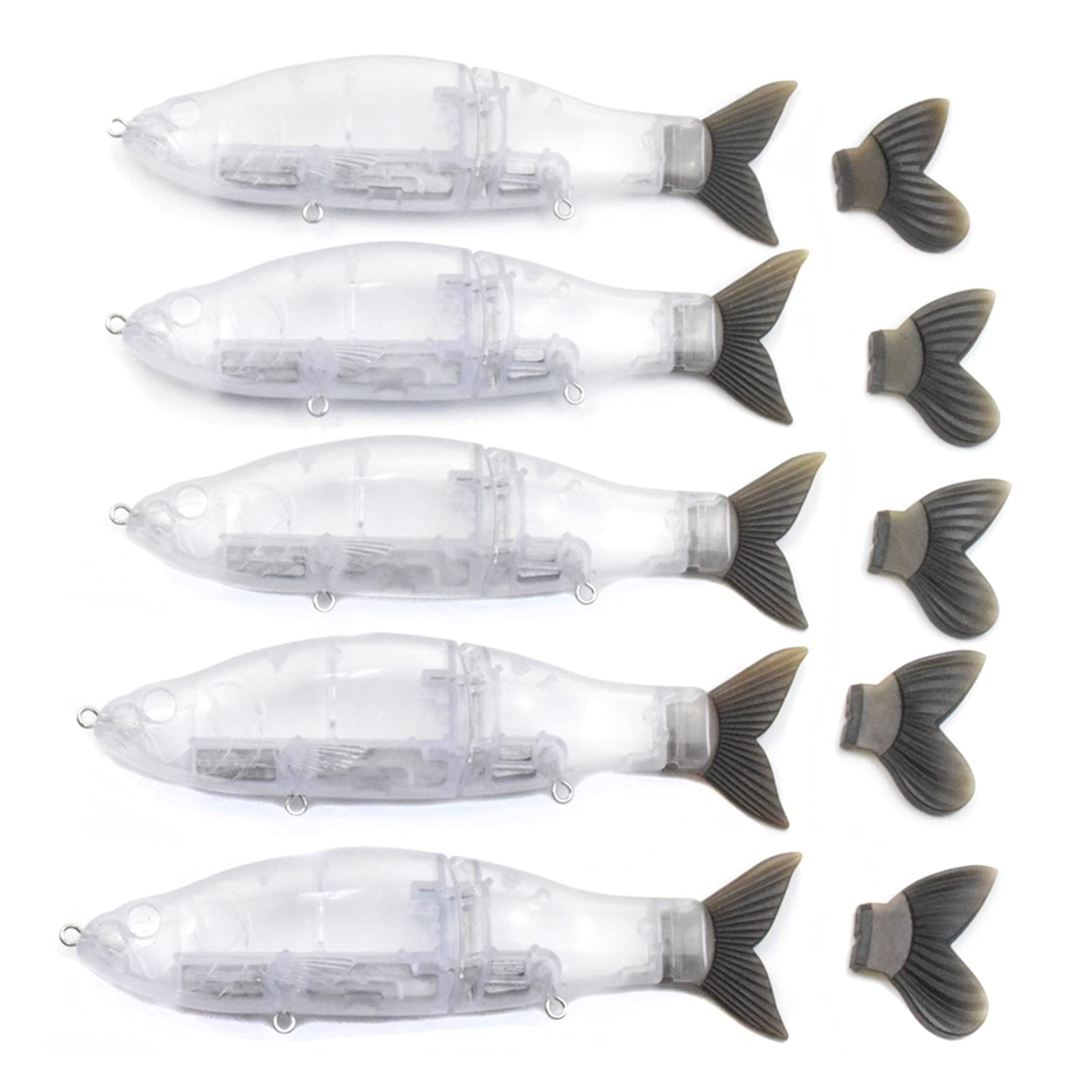 Kunstköder Fischerei lockt megnetic Gewicht Locken Angelköder leerer transparenter weicher Schwanzrutsche Swimbait Angelgerät 6. 5 Zoll Kunstköder Gummifische (Color : 5pcs Floating)