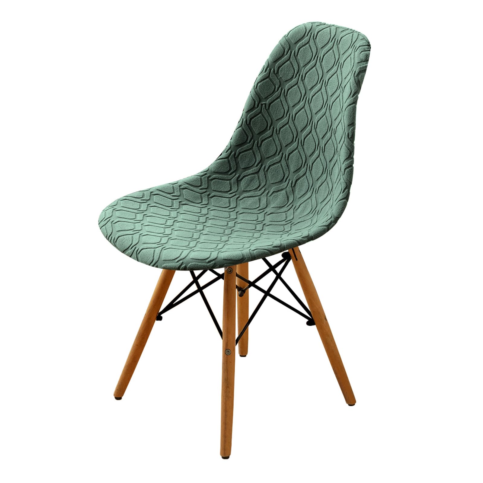 Housse de chaise extensibles jacquard vert lot de 4 pour salle à manger