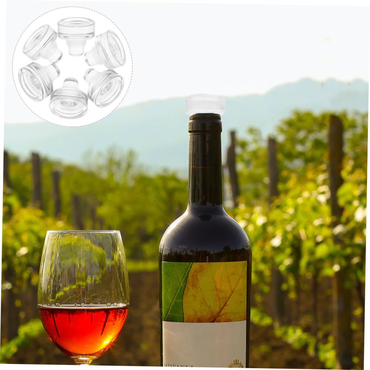 12pezzi Tappi per Bottiglie di Vino Forma di t Tappi Riutilizzabili in Vetro per Conservare