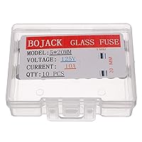 Vista 3 de BOJACK Fusibles de vidrio de soplado rápido F10AL125V de 0.197x0.787 in 10 A 10 amperios 125 V 125 voltios 0.2x0.78 pulgadas (paquete de 10)