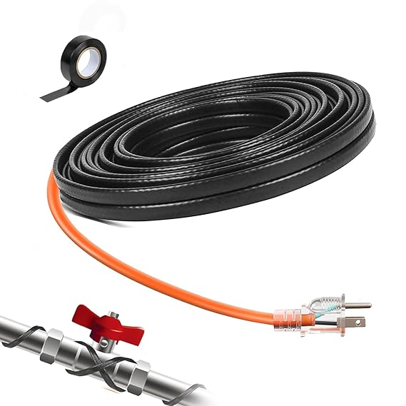 6FT Heat Tape for Water Pipes Roof & Gutter Snow De-Icing Heat Cable