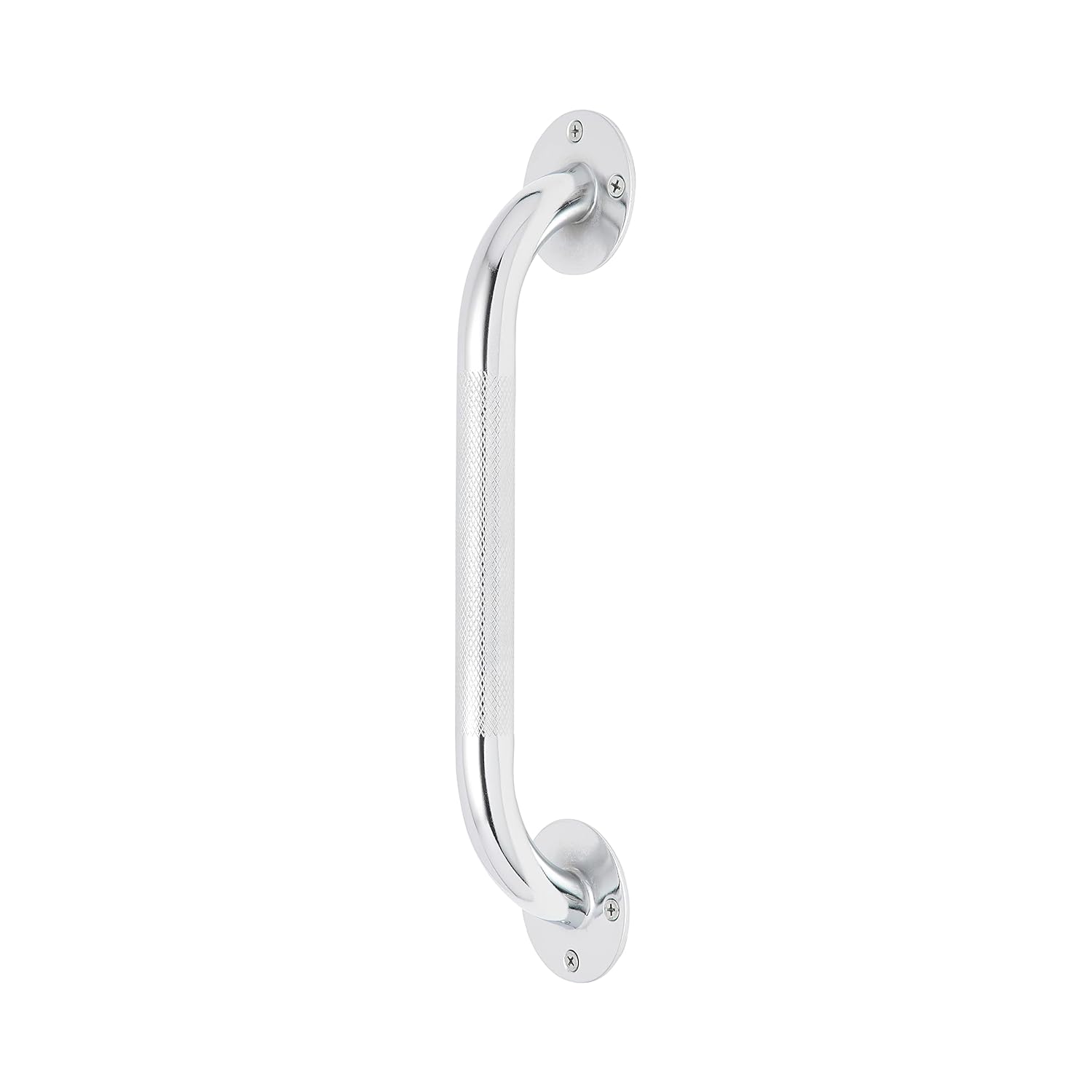 Medline Knurled Chrome 12” Grab Bar for Shower & Bathtub, Independence & Ease of Movement — for Elderly, Handicapped or Seniors, 300 lb. Capacity, 1 Bar