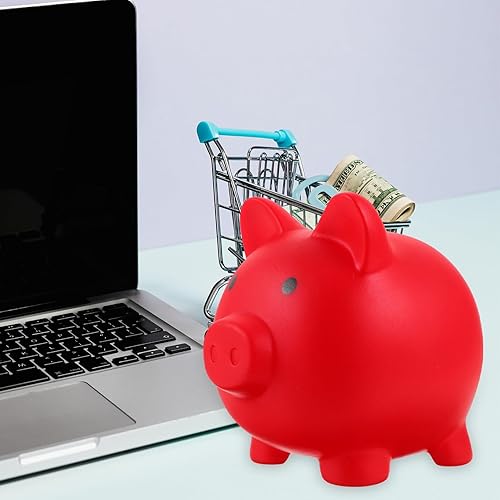 Miniatura 6 de SUPVOX Lindo banco de dinero de cerdo de plástico, caja de ahorro de dinero, alcancía irrompible para niños y niñas, cumpleaños, Pascua, Navidad,