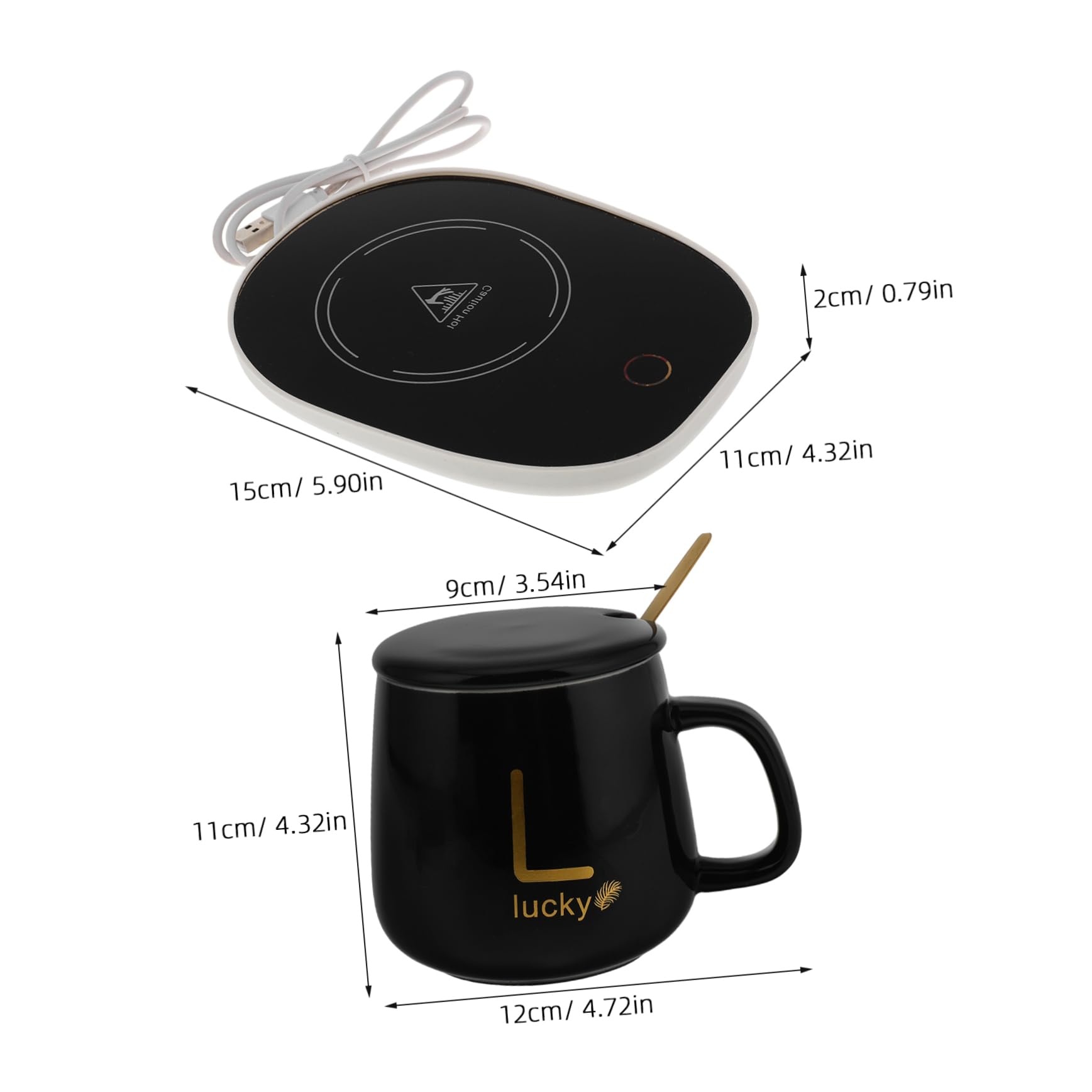 GRIRIW Heated Cup Coaster Constant Temperature Pad for Hot Drinks Ceramic Mug Warmer Desk Heater Insulation Pad