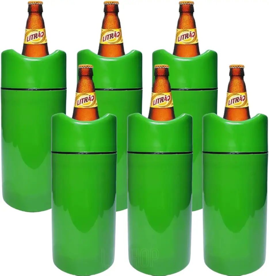 Porta Garrafas Térmico Litrao Camisinha Para Cerveja Bar Restaurante Isopor Para Cerveja Bar Restaurante (Verde, Kit 6 Unidades)