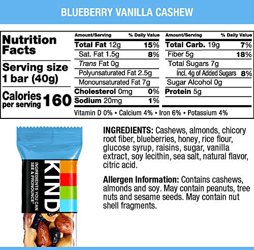 Kind Blueberry Vanilla & Cashew, 8.4 Oz (Pack Of 6) #TOP3