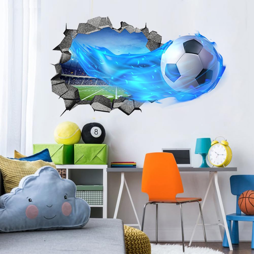 Sticker Prénom Enfant Avec Footballeur - Déco Murale Chambre - 14 Coloris Au Choix - Fabriqué En France