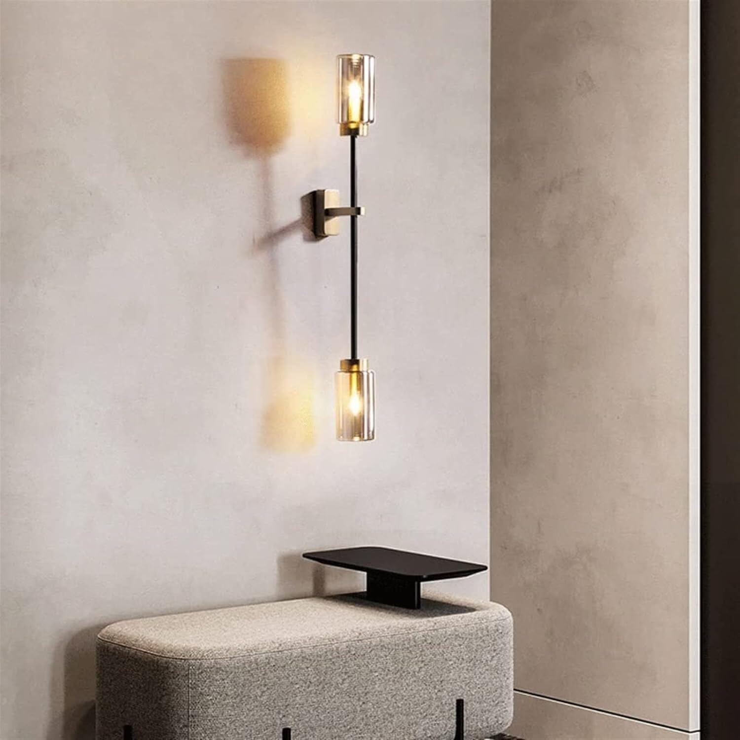 Modern LED Wall Sconce with Anthracite Glass Shade, LED Wall Sconce with