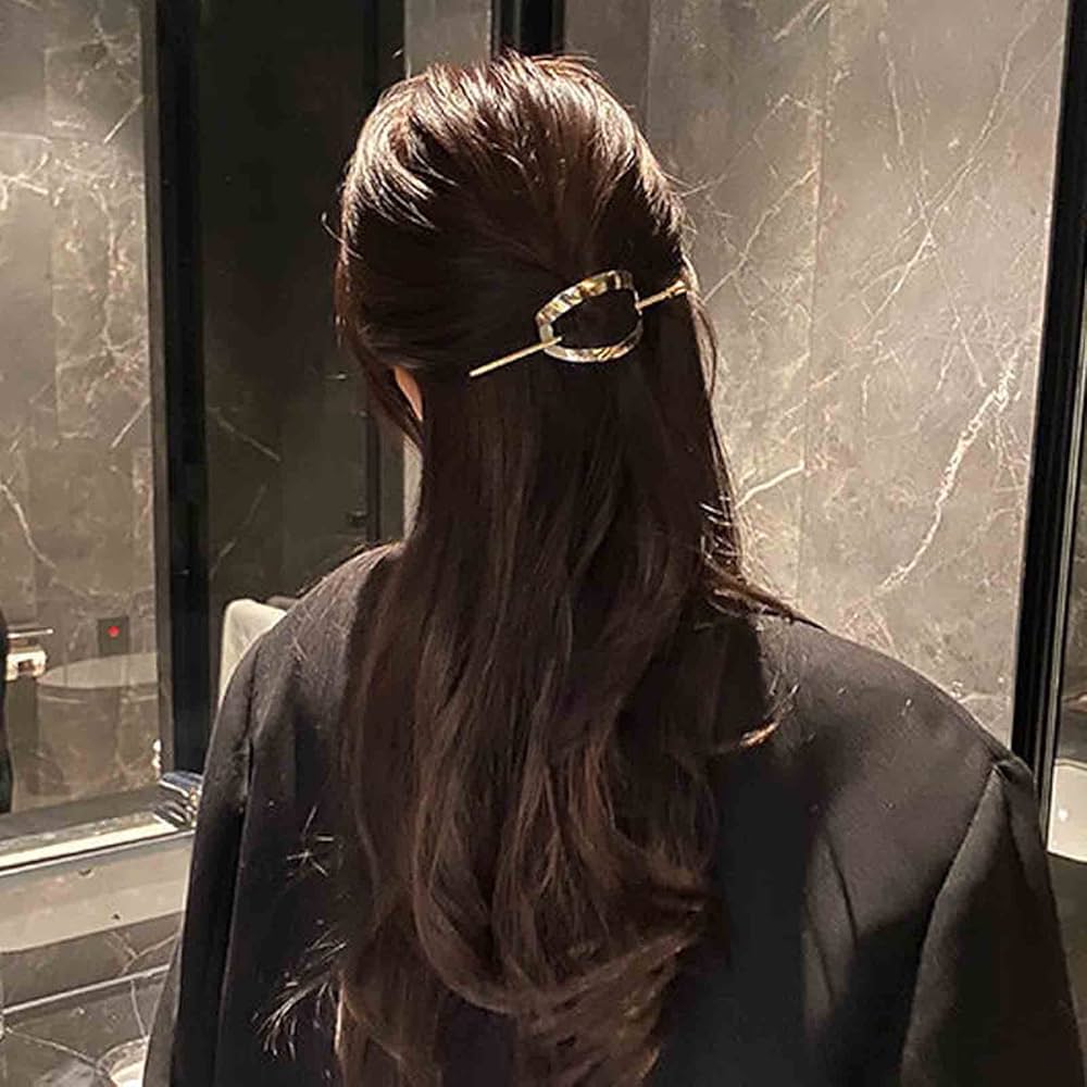 Amazon.com : Sttiafay Vintage Geometric Gold Oval Metal Hair
