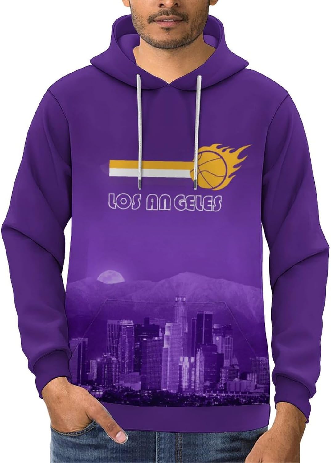 City Custom Basketball Hoodie Personalized City Night Sweatshirt Printed Apparel Gift for Basketball Fans Men Women Youth