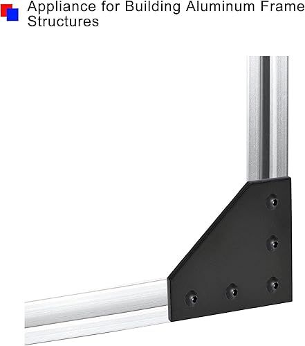 Miniatura 6 de uxcell 2 piezas de placa de soporte de esquina en forma de L de 2.362 x 2.362 in, kits de juntas exteriores de 5 agujeros, perfil de aluminio 2020
