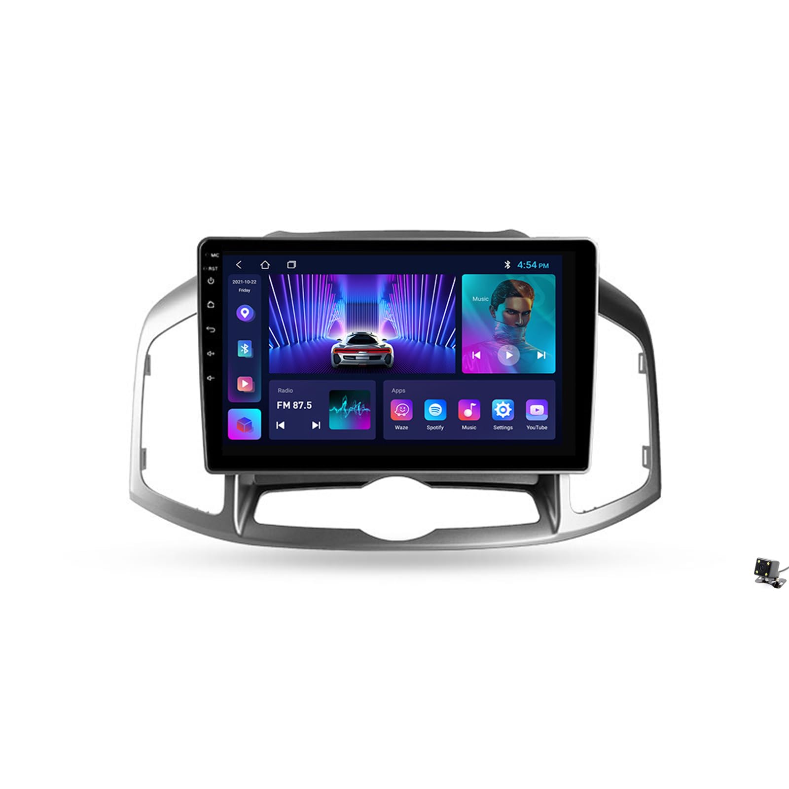 Android 11 2 DIN Autoradio Stereo 10.1 inch Screen voor Chevrolet Captiva 1 2011-2016 Carplay Android Auto GPS-navigatie Bluetooth RDS FM AM DAB Radio Stuurbediening Voice Control (Color : B, Size