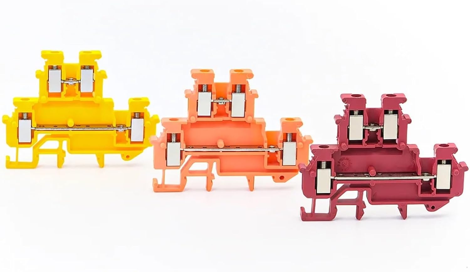 10Pcs Din Rail Terminal Block MBKKB-2.5 Connector Double Layer Screw Connection Contact Electrical Wire Conductor MBKKB2.5