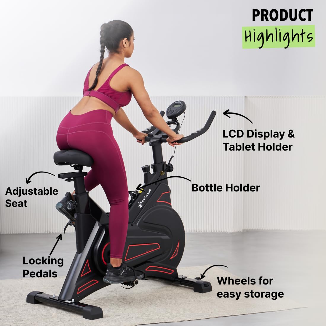 Cultsport Smartbikecorby Kg Flywheel Exercise Bike Max Weight - Main Image