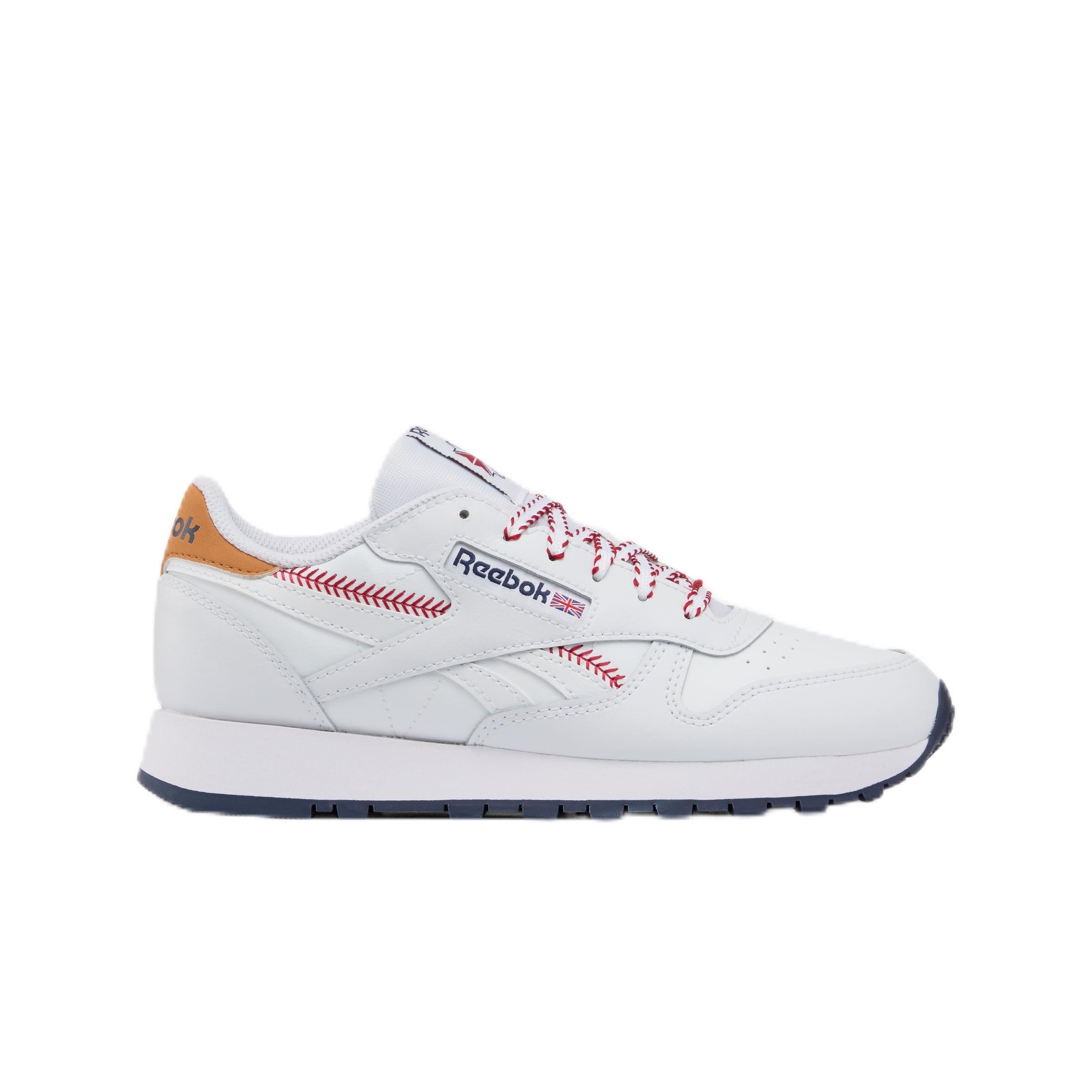 Reebok Unisex Kids CLASSIC LEATHER FTWRWHITE/VECTORNAVY/FLASHRED 6 38.5