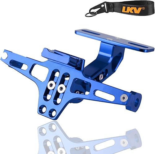 LKV Soporte universal para placa de matrícula de motocicleta con kit eliminador de guardabarros de luz LED, soporte de aluminio CNC para placa de