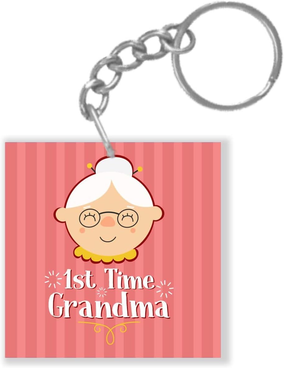 Yaya Cafe Mothers Day Gifts for New Grandmother 1st Time Grandma Keychain Keyring