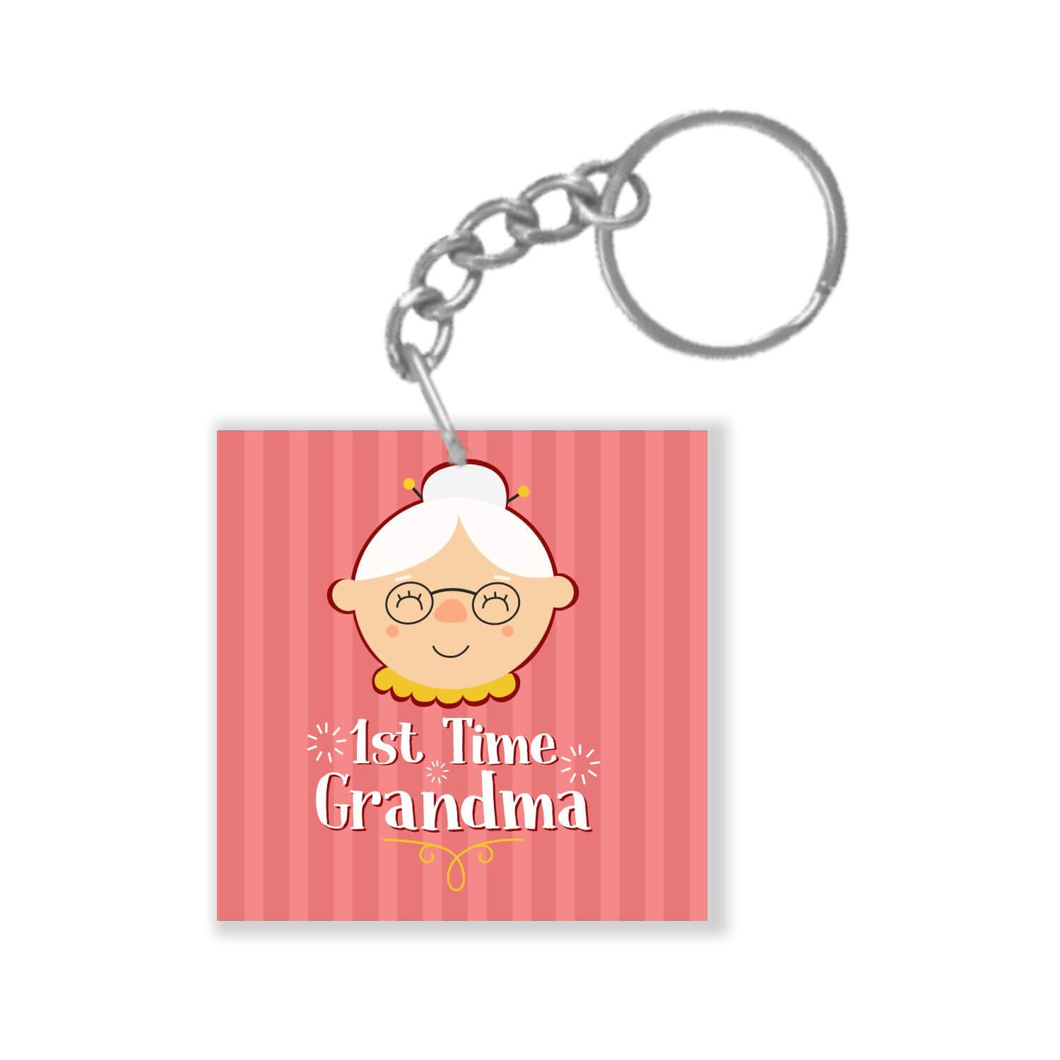 Yaya Cafe Mothers Day Gifts for New Grandmother 1st Time Grandma Keychain Keyring