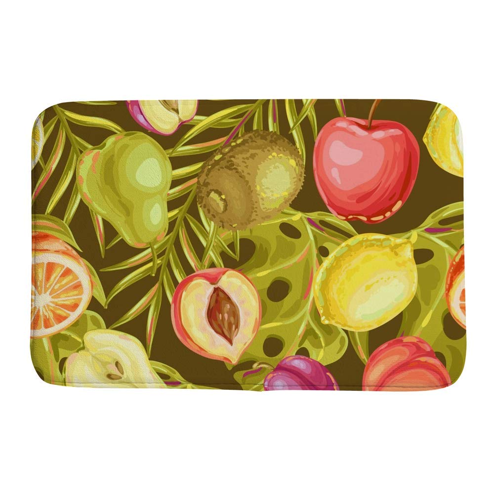 Tapis de bain mémoire de forme d'une douceur absolue velours corail et design botanique