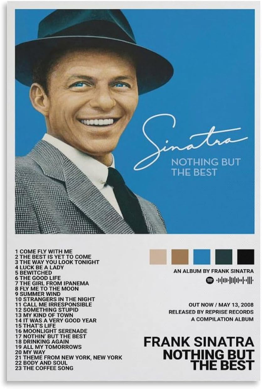 Frank Sinatra Posters Nothing But The Best Poster Canvas Poster Bedroom Decor Sports Landscape Office Room Gift Unframe-style 20x30inch(50x75cm)