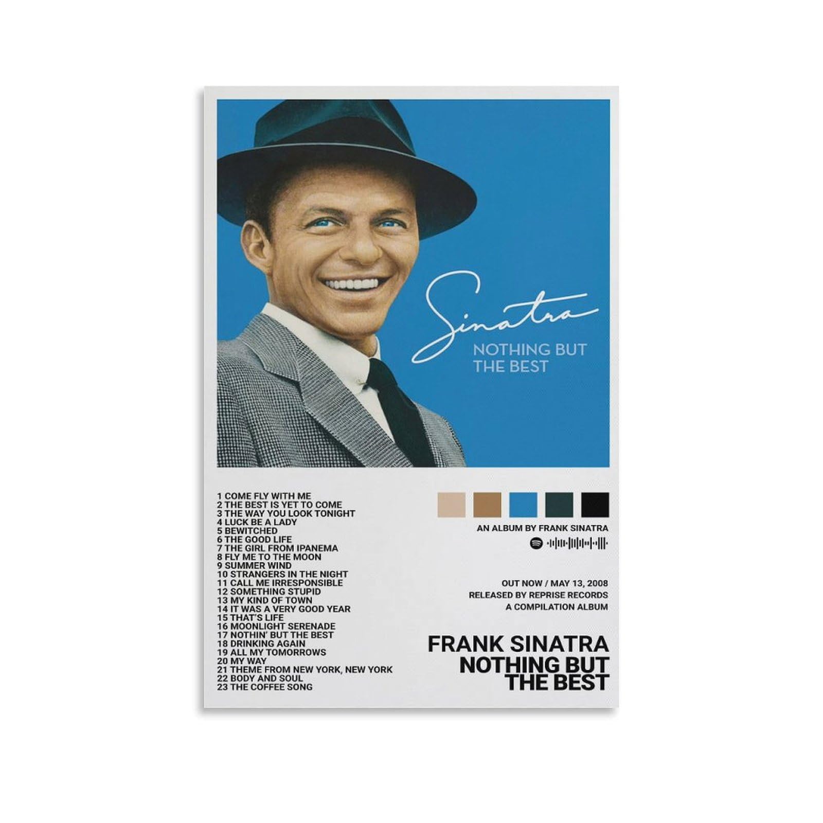Frank Sinatra Posters Nothing But The Best Poster Canvas Poster Bedroom Decor Sports Landscape Office Room Gift Unframe-style 20x30inch(50x75cm)