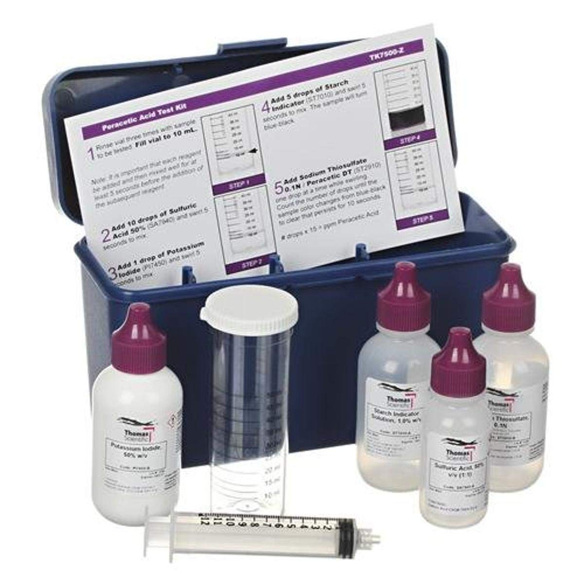 Thomas TK7450-Z EndPoint ID Peracetic Acid Test Kit, Low Range, 1 Drop = 0.5 or 1 ppm
