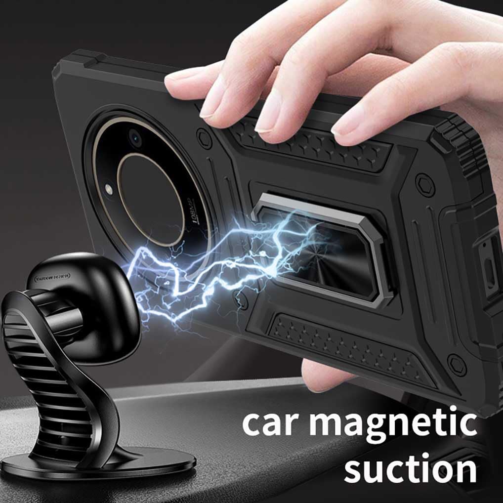 Custodia Honor Magic6 Lite 5G/X9b 5G Con Protezione Fotocamera Scorrevole E Anello Supporto - Rossa, Anti-Caduta