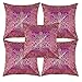 Handicraft Bazarr Federa per cuscino in broccato floreale fatta a mano con design indiano federa per cuscino da lavoro da 46 pollici oro Zari federa cuscino decorativo divano divano set di 5
