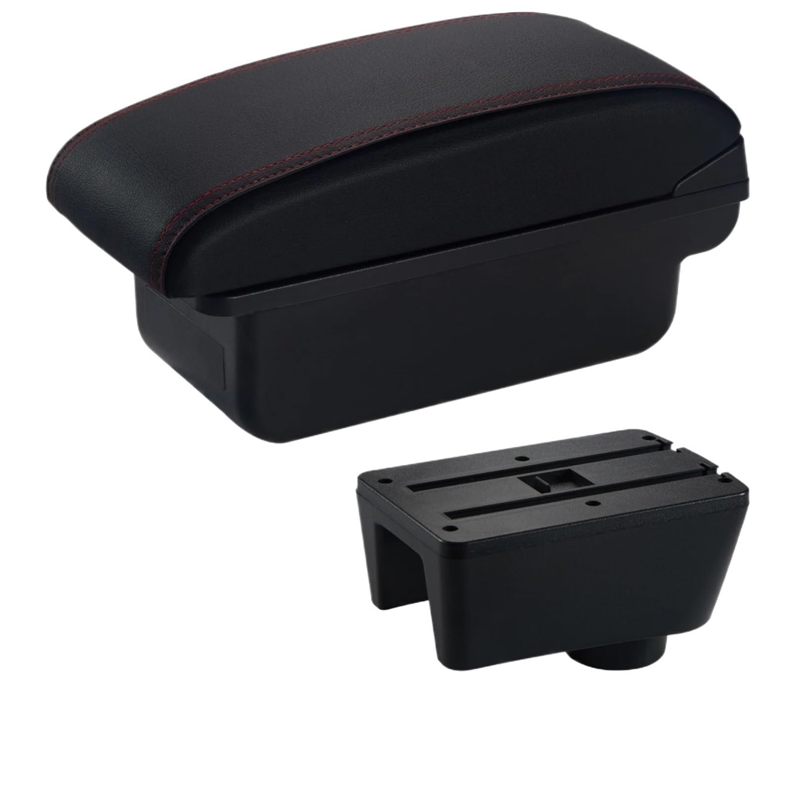 Hguvsjd Armrest Box For Seat For Ibiza 6J 6L Armrest Auto Storage Box Retrofit Parts Interior Accessories Car Armrests(A Red Line No USB)