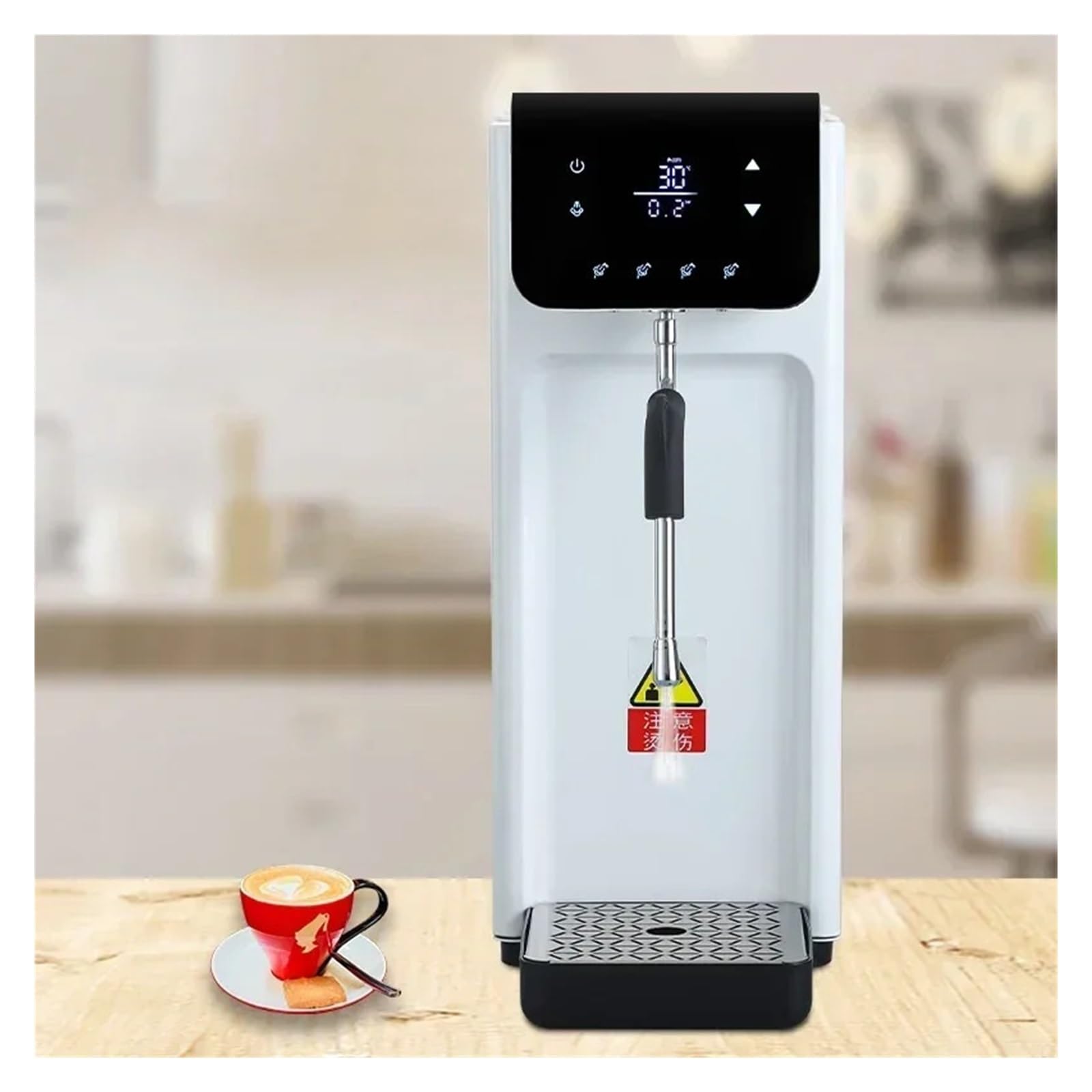 2200W Komercyjna Maszyna Do Spieniania Mleka Ekspres Baniek Kawowych Kawy Espresso Parowa Pianka łAtwe Czyszczenie(With pump,WHITE)