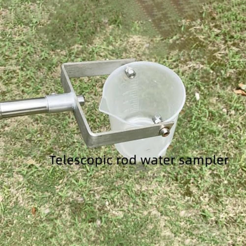 Water Sampler, Telescopic 500/1000ml Water Sampling Pole for Environmental Monitoring,Stainless Steel/Plastic Construction Beaker Pendulum Beaker Sampler Ladle,Metal 500ml,1.49~7m
