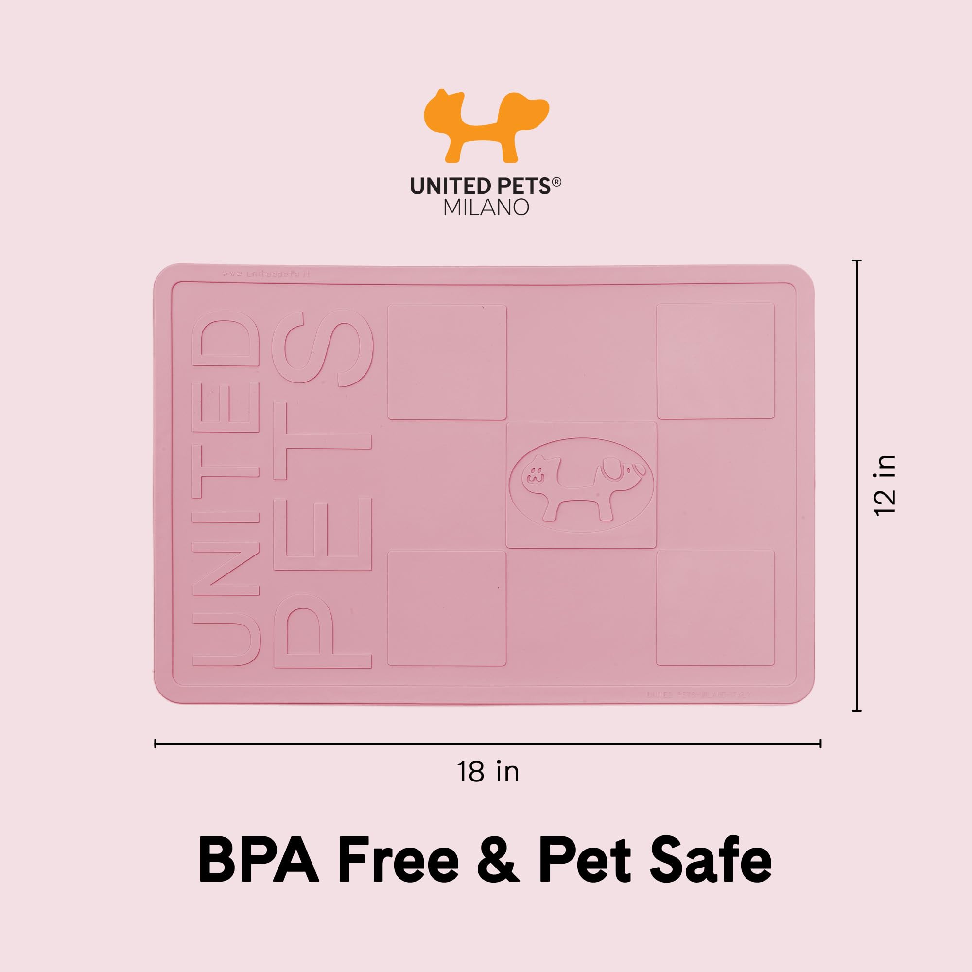 United Pets Mustafà Design Bowl Mat for Dogs and Cats Made in Italy, Non-Slip Bowl Mat, Antique Pink, M, M (Confezione da 1) - Image 3