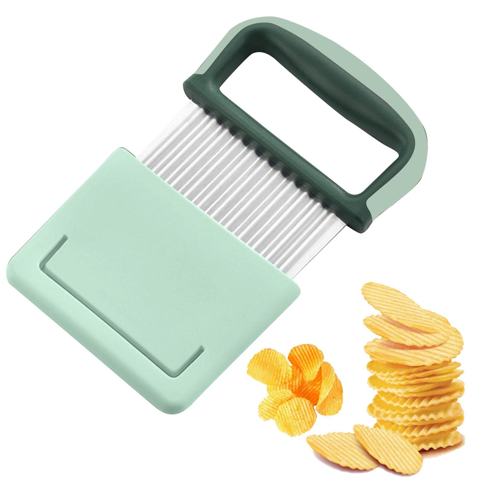 Wellenschneider Für Gemüse & Obst – Edelstahl, Gewellte Klinge, Ergonomischer Griff, Inkl. Schutzhülle