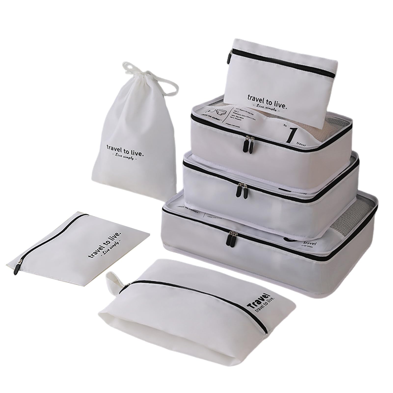 7-teiliges Packwürfel Set - Ordnung Im Koffer Für Reise & Urlaub