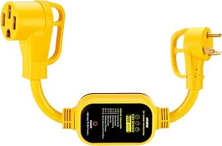 Kohree 30 Amp to 50 Amp RV Adapter with Surge Protection, 8000 Joules RV Surge Protector 30/50 Amp, Circuit Analyzer for Camper Trailer, NEMA TT-30P to NEMA 14-50R