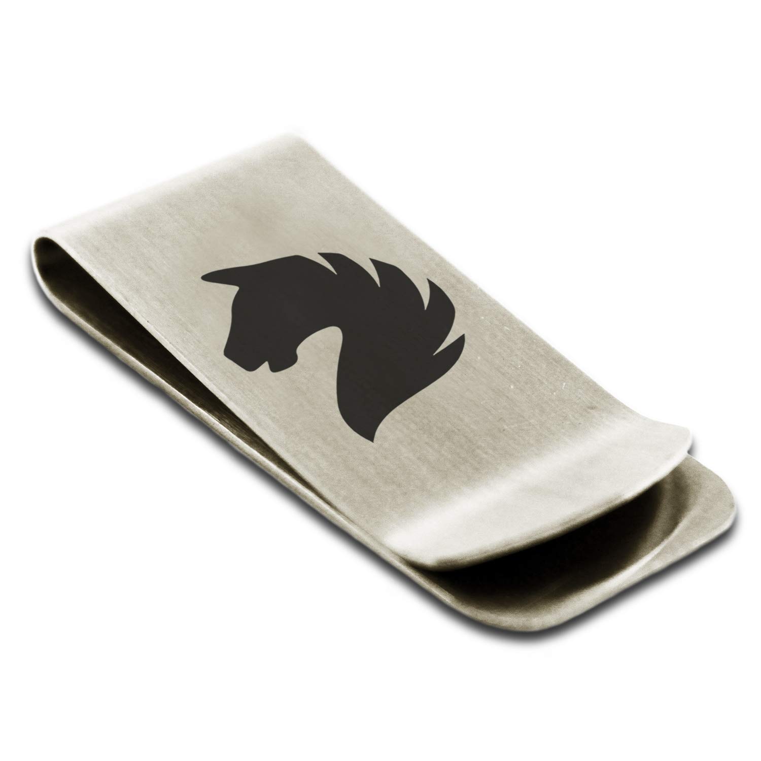 Tioneer Stainless Steel Mustang Horse Money Clip Credit Card Holder