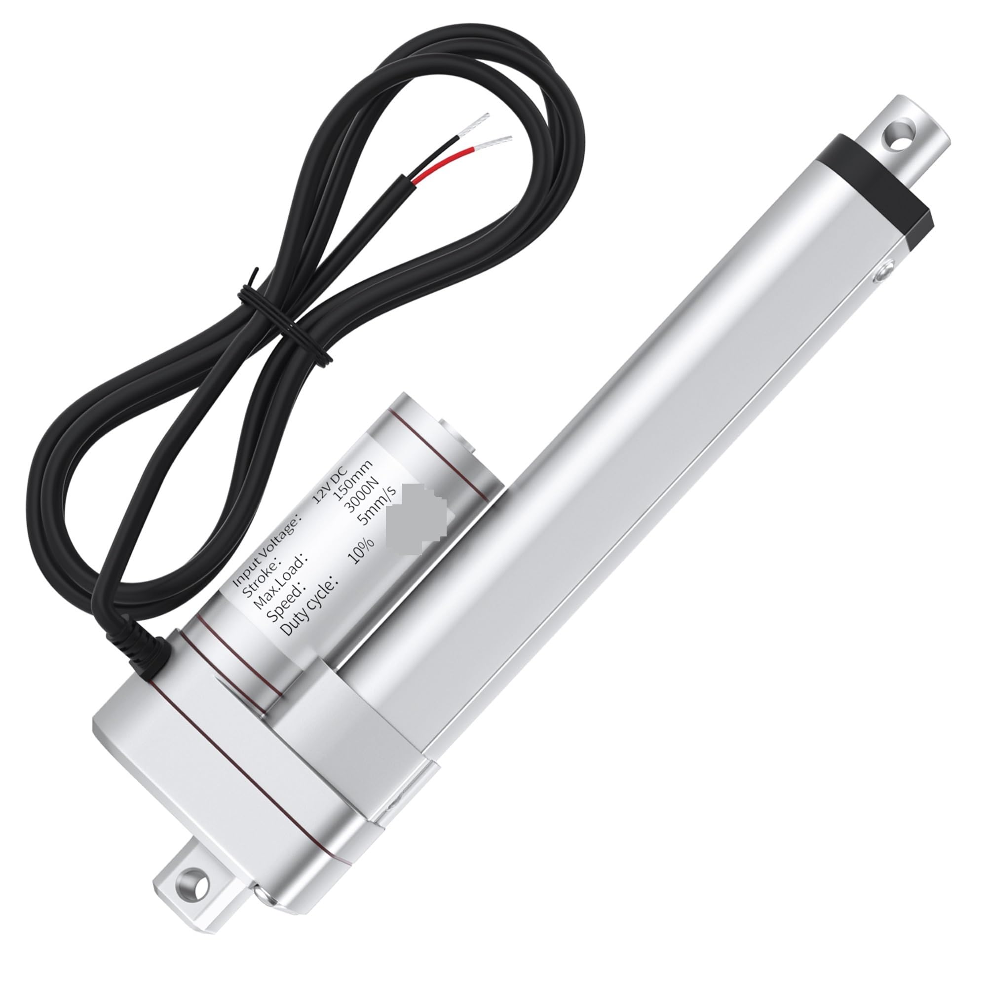 Actuador lineal 12V de gran fuerza 3000N para levantar cargas de 660lbs con suavidad a 5 mm/s